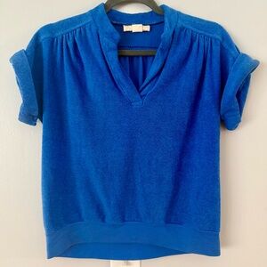 EUC Vintage Smart Alec Royal Blue Terry Cloth Top - 80s Retro